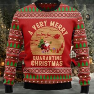 2025 A Very Merry Quarantine Christmas Ugly Christmas Sweater