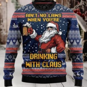 2025 Ain’t No Law When Drinking Beer Christmas Ugly Sweater 2025 Ain’t No Law When Drinking Beer Christmas Ugly Sweater