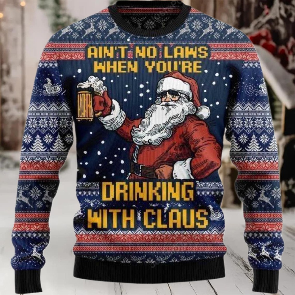 2025 Ain’t No Law When Drinking Beer Christmas Ugly Sweater
