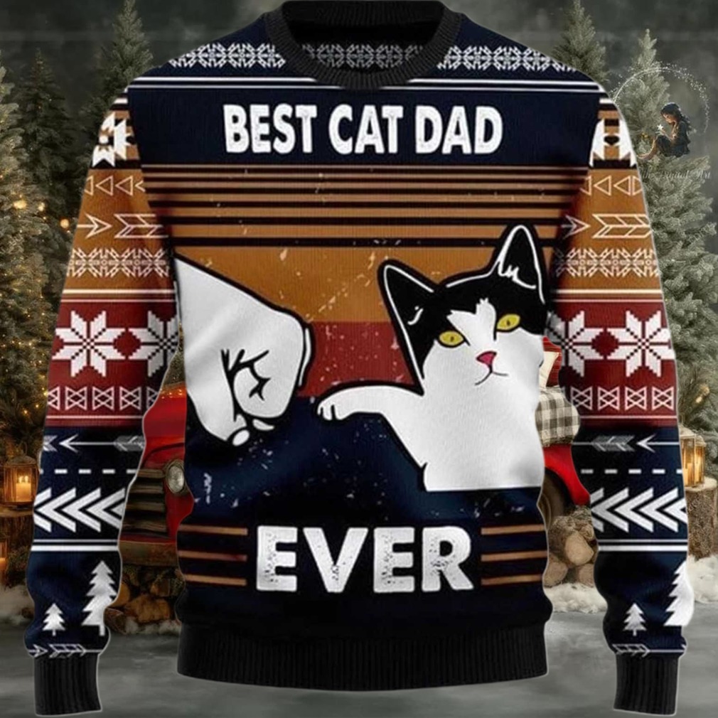 2025 Best Cat Dad Ever Funny Ugly Christmas Sweater 2025 Best Cat Dad Ever Funny Ugly Christmas Sweater