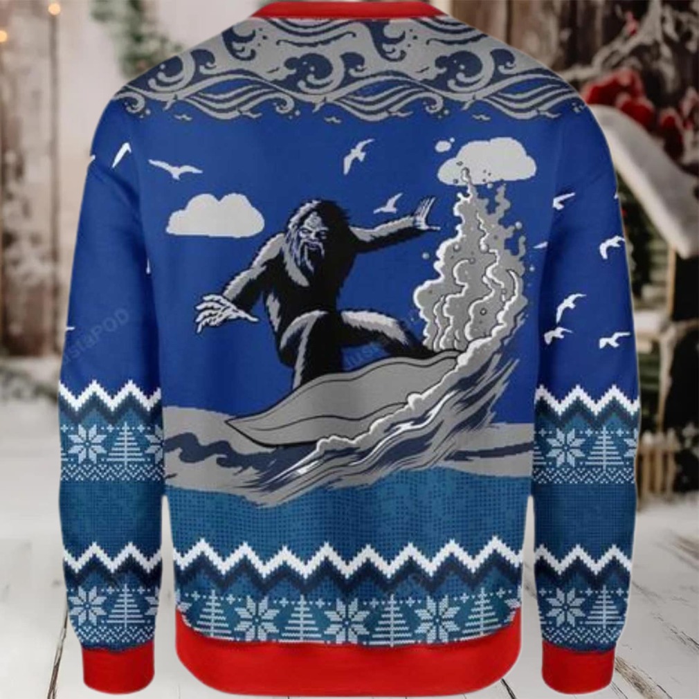2025 Bigfoot Surfing Christmas Ugly Sweater 2025 Bigfoot Surfing Christmas Ugly Sweater