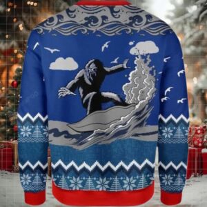 2025 Bigfoot Surfing Christmas Ugly Sweater