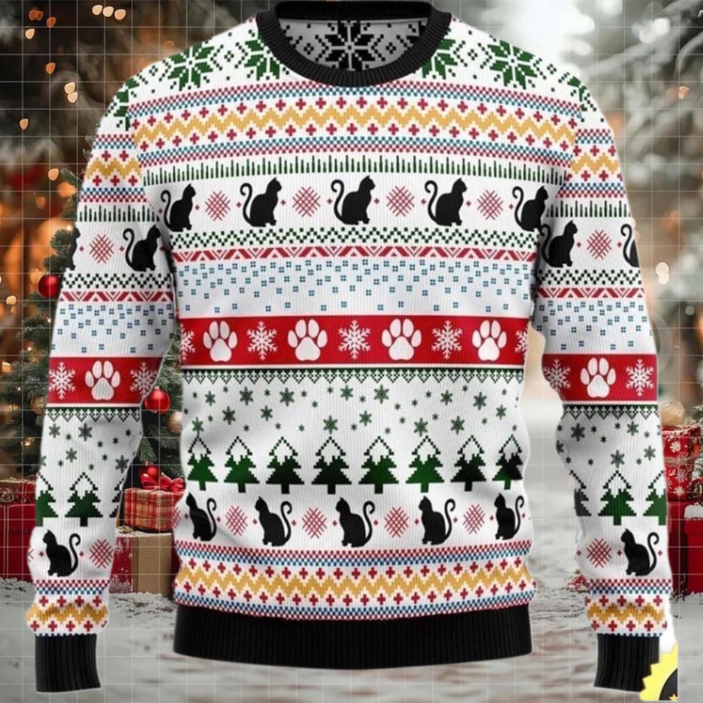 Black Cat 3D Christmas Sweater Image 2