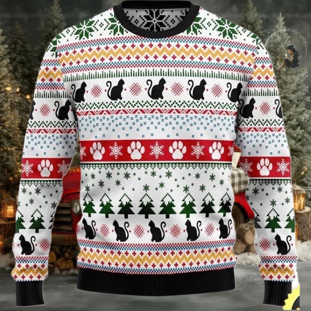 2025 Black Cat Ugly Christmas Sweater 3D 2025 Black Cat Ugly Christmas Sweater 3D