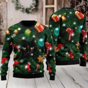 2025 Black Cat Ugly Christmas Sweater 2025 Black Cat Ugly Christmas Sweater