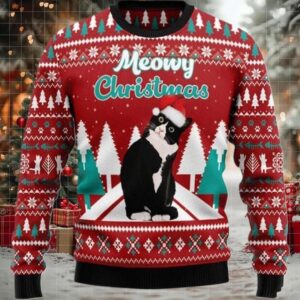 2025 Black cat Meowy Christmas Ugly Christmas Sweater