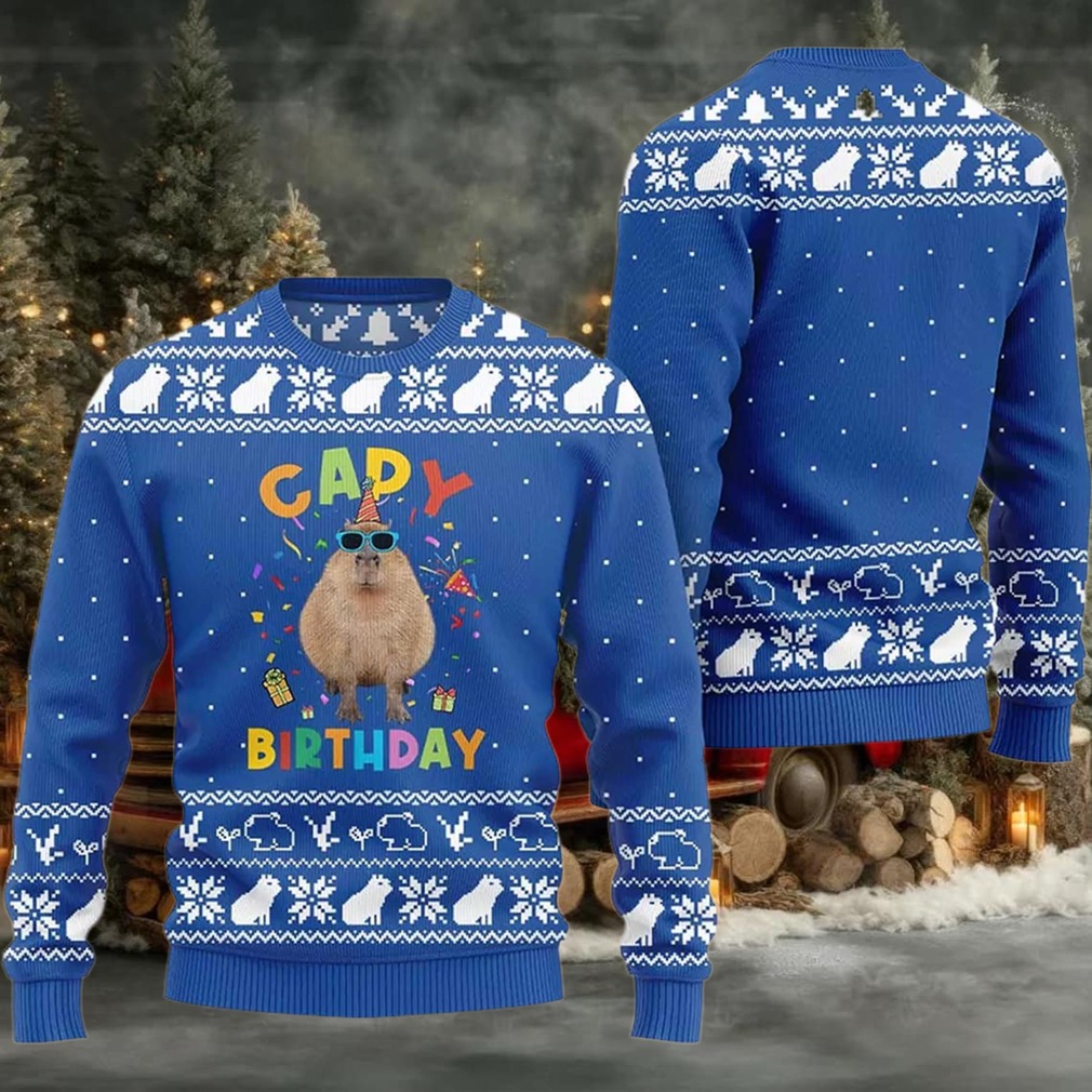 2025 Capy Birthday Ugly Christmas Sweater 2025 Capy Birthday Ugly Christmas Sweater