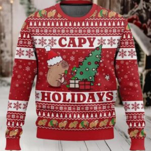 2025 Capy Holidays Ugly Christmas Sweater 2025 Capy Holidays Ugly Christmas Sweater