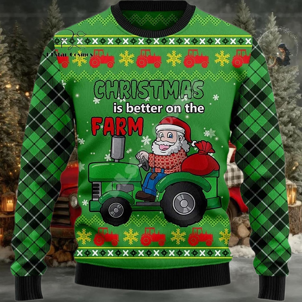 2025 Chrismas Is Better On The Farm Santa Ugly Christmas Sweater 2025 Chrismas Is Better On The Farm Santa Ugly Christmas Sweater