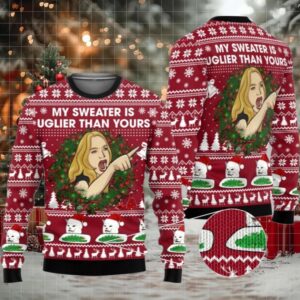 2025 Christmas Cat Woman My Sweater Is Uglier Than Yours Ugly Sweater