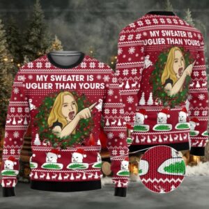 2025 Christmas Cat Woman My Sweater Is Uglier Than Yours Ugly Sweater
