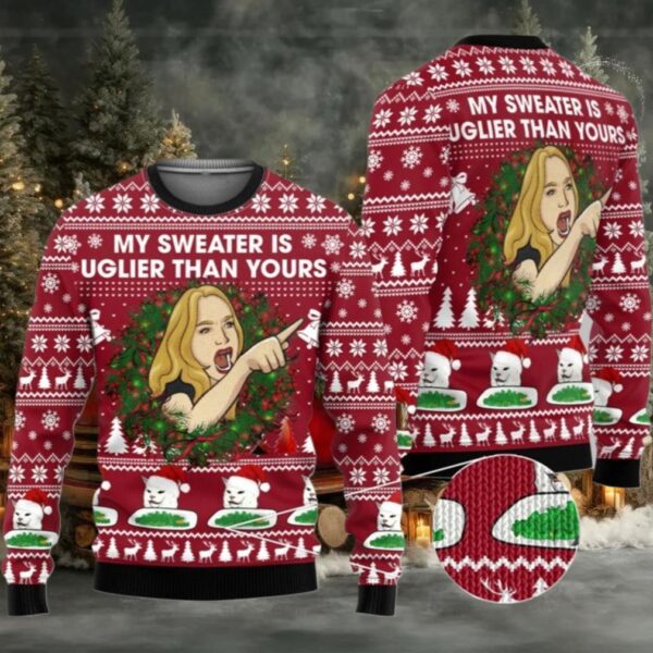 2025 Christmas Cat Woman My Sweater Is Uglier Than Yours Ugly Sweater