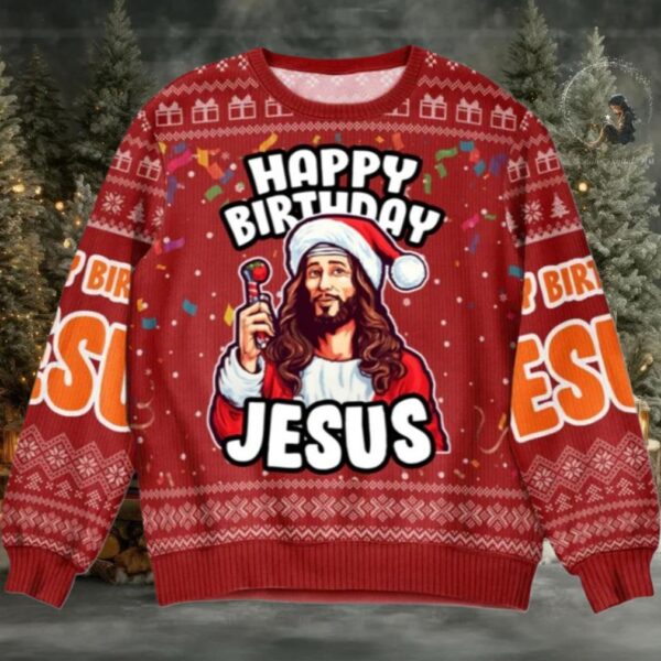 2025 Christmas Go Jesus It’s Your Birthday Christmas Ugly Sweater