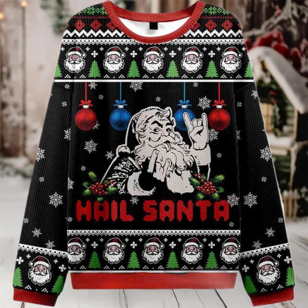 2025 Christmas Hail Santa Ugly Sweater