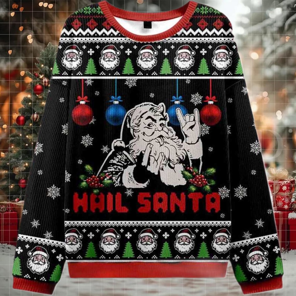 2025 Christmas Hail Santa Ugly Sweater