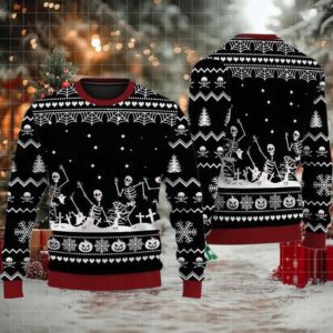2025 Christmas Skull Ugly Sweater