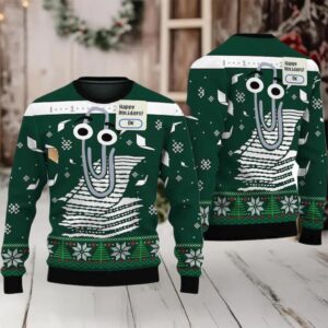 2025 Clippy Holiday Ugly Christmas Sweater 2025 Clippy Holiday Ugly Christmas Sweater