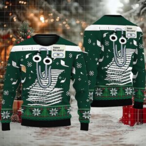 2025 Clippy Holiday Ugly Christmas Sweater