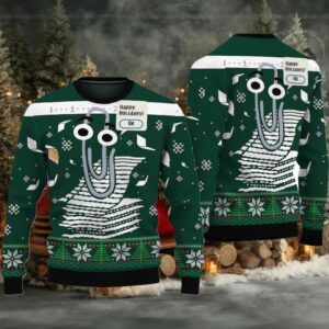 2025 Clippy Holiday Ugly Christmas Sweater