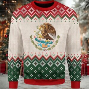 2025 Coat Of Arms Of Mexico Christmas Ugly Sweater