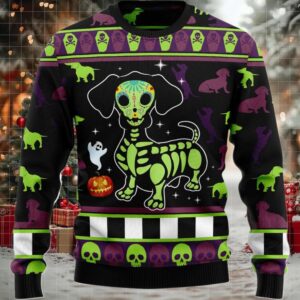 2025 Dachshund Pumpkin Christmas Ugly Sweater