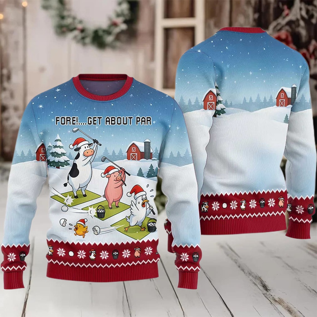 2025 Fore Get About Par Ugly Christmas Sweater
