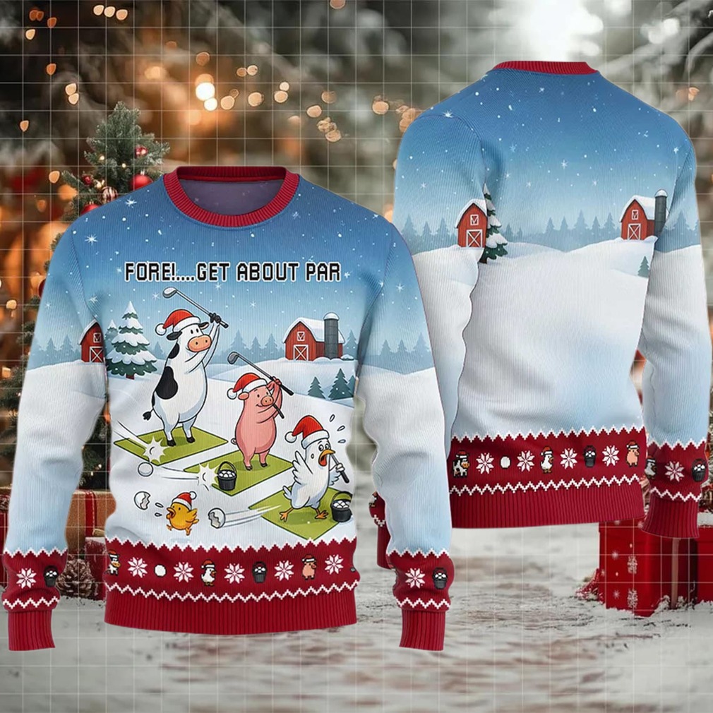 2025 Fore Get About Par Ugly Christmas Sweater