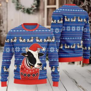 2025 Funny Cow Ugly Christmas Sweater