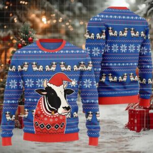2025 Funny Cow Ugly Christmas Sweater