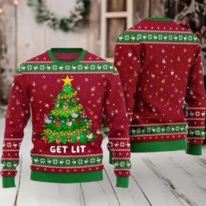 2025 Get Lit Chicken Ornament On Christmas Tree Ugly Christmas Sweater