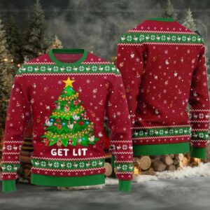 2025 Get Lit Chicken Ornament On Christmas Tree Ugly Christmas Sweater