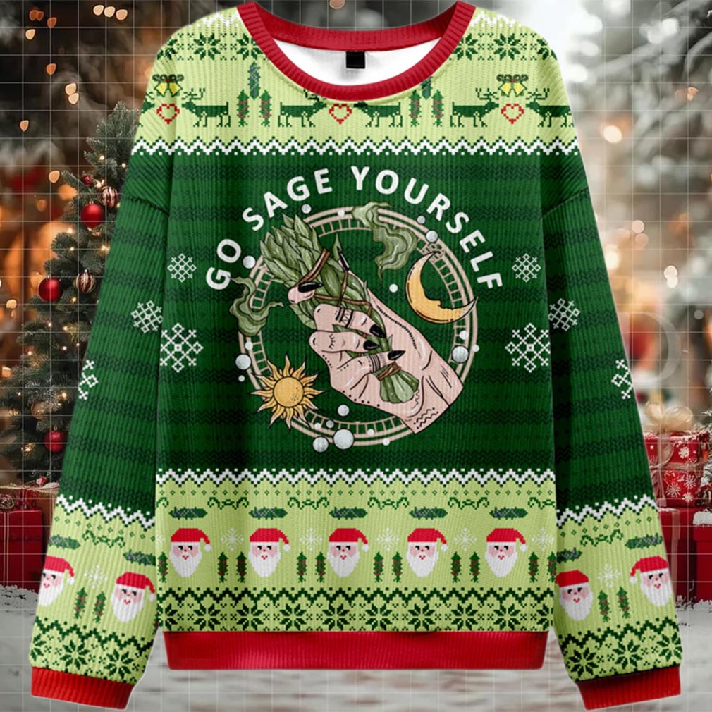 2025 Go Sage Yourself Ugly Christmas Sweater