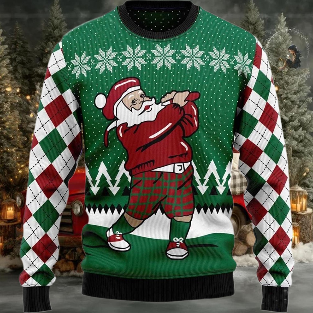 2025 Golfer Santa Ugly Christmas Sweater 2025 Golfer Santa Ugly Christmas Sweater