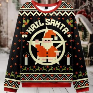2025 Hail Santa Retro Christmas Ugly Sweater