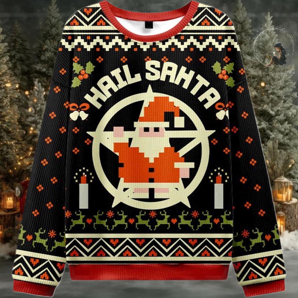 2025 Hail Santa Retro Christmas Ugly Sweater 2025 Hail Santa Retro Christmas Ugly Sweater