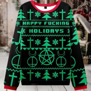 2025 Happy Fucking Holidays Ugly Christmas Sweater