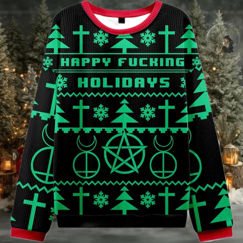 2025 Happy Fucking Holidays Ugly Christmas Sweater 2025 Happy Fucking Holidays Ugly Christmas Sweater