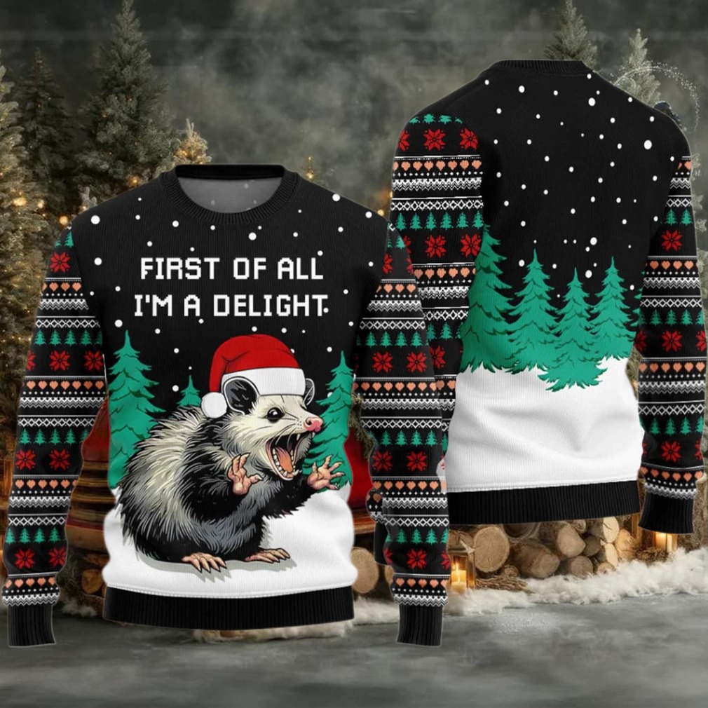 2025 I Am A Delight Opossum Ugly Christmas Sweater 2025 I Am A Delight Opossum Ugly Christmas Sweater