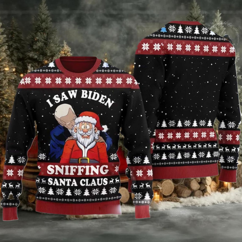 2025 I Saw Biden Sniffing Santa Claus Ugly Christmas Sweater 2025 I Saw Biden Sniffing Santa Claus Ugly Christmas Sweater