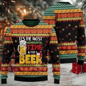 2025 It’s The Most Wonderfull Time For A Beer Ugly Christmas Sweater