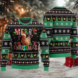 2025 Merry Christmas Chicken Ugly Christmas Sweater