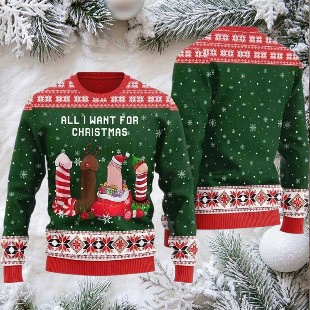 2025 Naughty Dick All I Want For Christmas Ugly Christmas Sweater