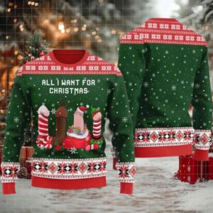 2025 Naughty Dick All I Want For Christmas Ugly Christmas Sweater