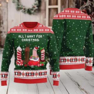2025 Naughty Dick All I Want For Christmas Ugly Christmas Sweater
