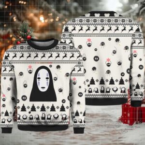 2025 No Face White Ugly Christmas Sweater