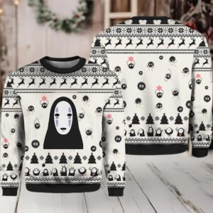 2025 No Face White Ugly Christmas Sweater