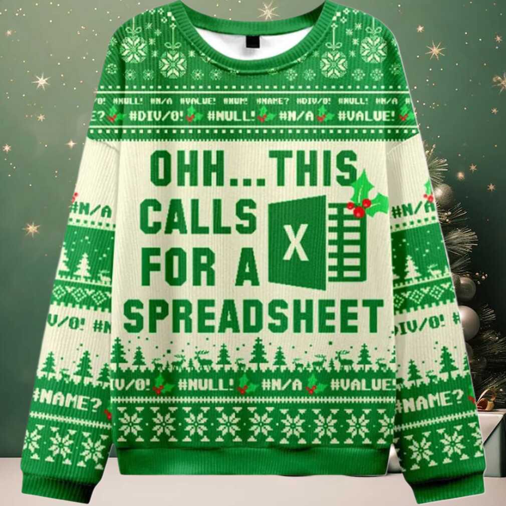 2025 Ohh This Calls For A Spreadsheet Christmas Ugly Sweater