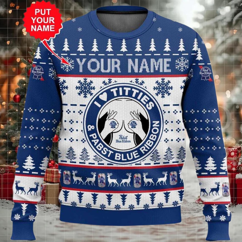 2025 Pabst Blue Ribbon Titties Christmas Ugly Sweater 2025 Pabst Blue Ribbon Titties Christmas Ugly Sweater