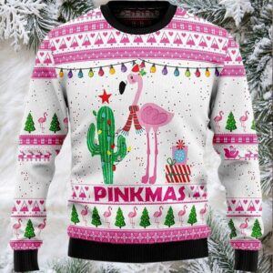 2025 Pinkmas Flamingo Christmas Ugly Sweater 2025 Pinkmas Flamingo Christmas Ugly Sweater