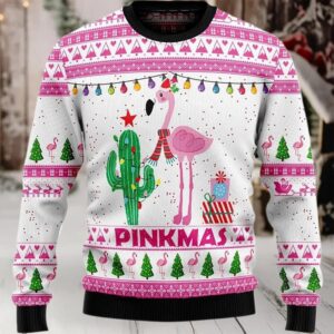 2025 Pinkmas Flamingo Christmas Ugly Sweater